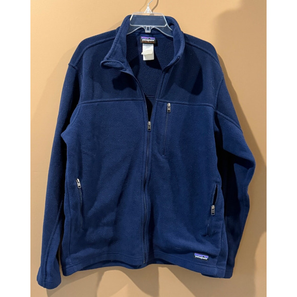 Patagonia Synchilla Mens Size XL Blue Full Zip Fleece Jacket Zip Pockets EUC - Picture 1 of 8